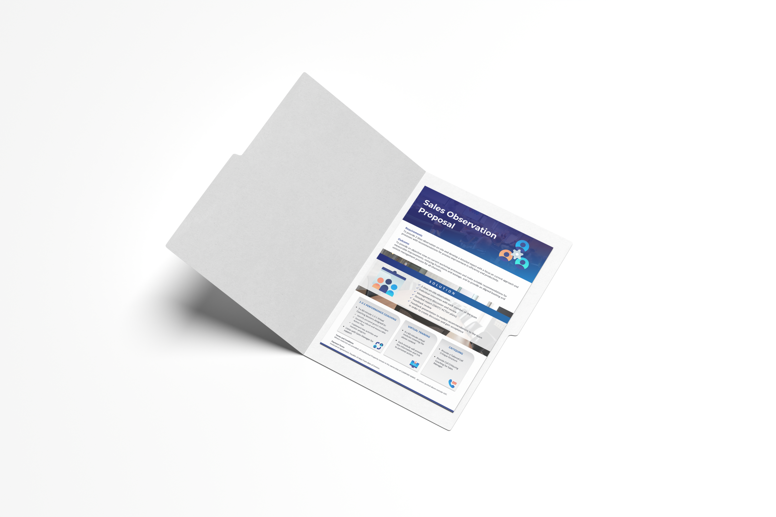 Report Example Branded A4 presentation folder design (outside / inside)
